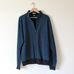 PETER MILLAR 1/4 Zip Up Sweater Blue Pullover Medi
